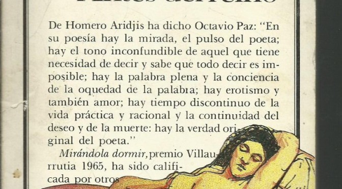Conferencia y recital del escritor mexicano Homero Aridjis
