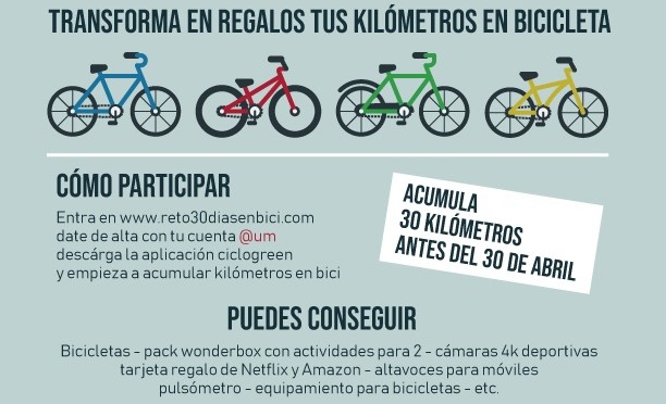 La Universidad de Murcia se suma al reto ‘30 días en bici’
