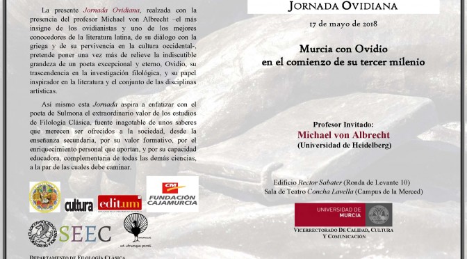 El poeta Ovidio protagoniza una jornada en la Universidad de Murcia en el comienzo de su tercer milenio
