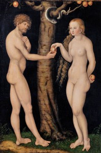 Lucas Cranach. Adan y Eva