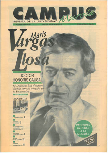 Portada de la revista Campus de octubre de 1995, con motivo de su nombramiento como doctor Honoris Causa de la Universidad de Murcia.